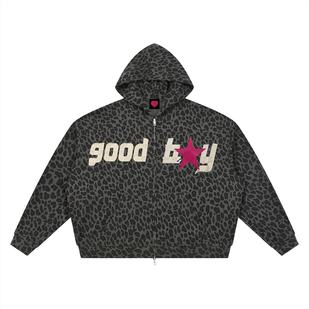 good boy leopard hoodie